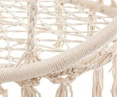 Двойна бежова градинска люлка за двама с възглавници - 3