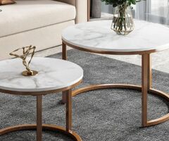 Два броя кръгли масички за кафе с модерен дизайн - 2