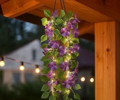 Соларна висяща саксия с LED осветление - 4