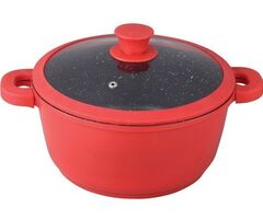 Тенджера Muhler Kara MR-2847S NEW 28x12.6cm, 6.2L, червен, лят алуминий