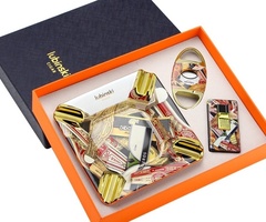 Подаръчен комплект за пури – запалка, резачка и пепелник