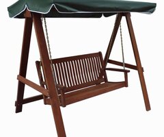 Люлка двуместна Muhler Meranti, дърво, със сенник