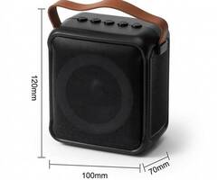 Караоке колонка RK-02 с безжичен микрофон, LED светлини, Bluetooth и FM радио – черна