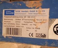 Mашина за водно рязане на плочки: Fliesenschneider GF 180 - 2